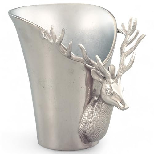Deco Pleasure Weinkühler Cervo groß Silber Alu Kühler Topf Hirsch Sektkelch Aluminium Maße ca.: L28xB24xH30,5cm