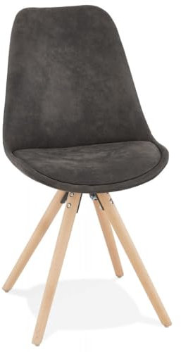 Esszimmerstuhl Mikrofaser Holz | Skandinavischer Stuhl mit hoher Polsterung | Eleganter Designerstuhl mit Buchenholzbeinen | Vintage Stil | 48x56x84 cm 110 kg Belastbarkeit | Harry Kollektion