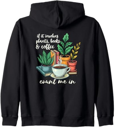 Livres sur les plantes et le café me comptent dans les passe-temps introvertis Sweat à Capuche