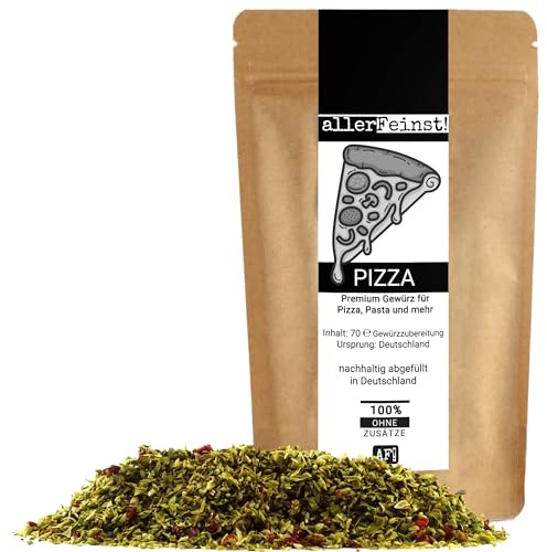 allerFeinst! - Premium Pizza Gewürz | italienische Gewürzmischung für Pizzaliebhaber | Pizzagewürz Gewürzzubereitung für Pizzasoße u. Pasta Sauce, 1er Pack (1 x 70g)
