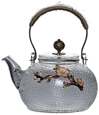 Glass Tea Kettle - Heat Resistant Kettle for Electric Ceramic Stove(Plum)