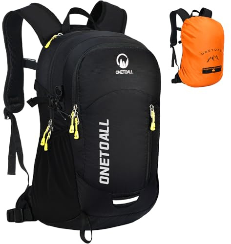 ONETOALL Wanderrucksack Damen, Diebstahlsicherer Tagesrucksack Damen, Wasserdichter Fahrrad Rucksack mit Rückenbelüftung zum Wandern Tagestour Radfahren Reisen Pendeln