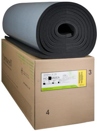 ArmaFlex HOME isolant en caoutchouc autocollant 10 mm – 5 m x 1 m | Mousse élastomère flexible pour isolation thermique et phonique: camping-car, bateau, maison, bricolage – 10/19/25/32 mm