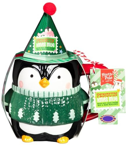 Christmas Mug & Hot Chocolate Set - This Festive Mug And Hot Chocolate Set Is The For Those Who Need A Seasonal Pick-me-up - Includes Hot Chocolate Mix And Mini Mallows (Penguin)
