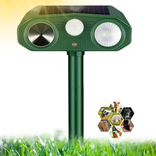 Katzenschreck Ultraschall,Solar Tiervertreiber Katzenabwehr, Wasserdicht Ultraschall Abwehrmittel Hundeschreck Marderschreck mit Bewegungsmelder für Katzen, Hunde, Mäuse,Vögel, Marder