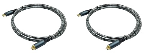 Remingtape 2X Braided USB-C to Optical Audio Cable USB C Optical Cable with Plated Connector for Soundbar,Speakers and Home Theater