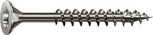 SPAX Universalschraube aus Edelstahl rostfrei A2, 6,0 x 80 mm, 100 Stück, T-STAR plus, Senkkopf, Teilgewinde, 4CUT, 0197000600803