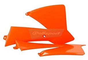 POLISPORT 8429500001 - Tapas de Radiador resistentes y duraderas compatible con motocicletas KTM en color Naranja