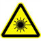 Aufkleber Warnschild Warnung vor Laserstrahl 3cm sl Folie, 1 Bogen = 6 Stück