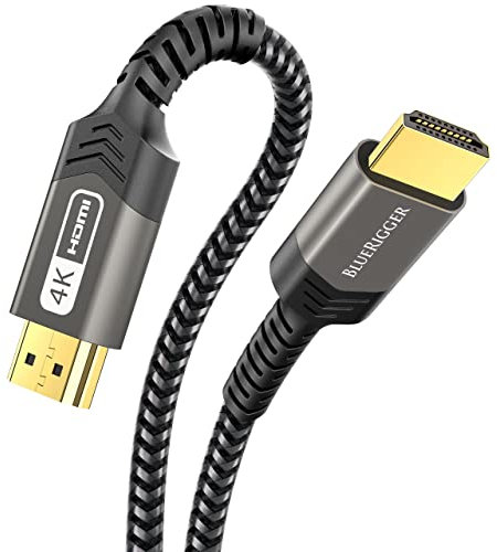 BlueRigger HDMI Cable 8K (1M, 8K 60Hz HDR, High Speed 48Gbps, HDMI Braided Cord, eArc, HDCP 2.3) - Compatible with PS5, Xbox, Roku, Apple TV, HDTV, Blu-ray, PC