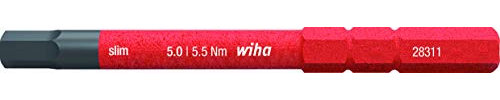 Wiha Bit slimBit electric Sechskant (37226) 5 x 75 mm für tiefliegende Schrauben, Allrounder für Elektriker