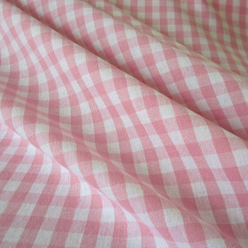 Stoff Meterware Bauernkaro rosa weiß Karo kariert Landhaus Gardine