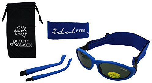 Baby Wrapz 2 Convertible Sunglasses 0-5 Years with 2 Headbands & Attachable Arms (Blue)