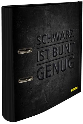 online Ordner din a4, Ringordner mit Hebelmechanik für Schule und Büro, stabiler Aktenordner mit Print, schwarz ist bunt genug, elegantes Design