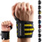 Fitgriff® Muñequeras Gym Hombre y Mujer - Accesorios para Gimnasio, Musculacion, Fitness - Wrist Wraps (Negro/Amarillo)