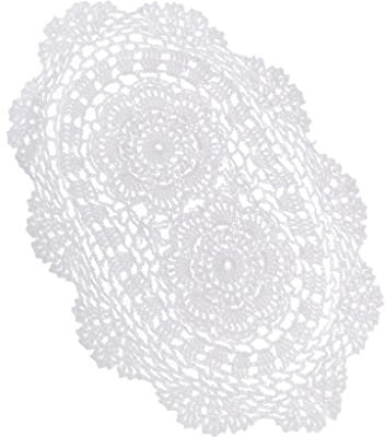 Baoblaze Oval Formen Weiß Platzdeckchen/Platzmatte/Platzset/Tischset Placemat mit Dekorativen Lace