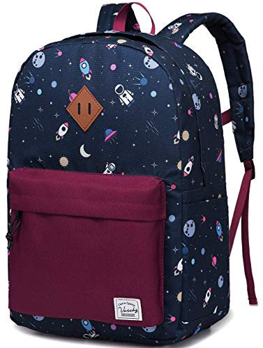 VASCHY Kindergartenrucksack Jungen Mädchen, Rucksack Kinder Schulrucksack Vorschulrucksack für Kindergarten Niedlich Kleinkind mit Brustgurt Groß Astronaut