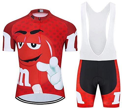 Herren Radtrikot Set, Atmungsaktiv Quick-Dry Kurzarm Radsport-Shirt +20D Gel Shorts