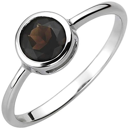 Jobo Damen Ring 925 Sterling Silber 1 Rauchquarz Silberring Größe 62