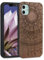 kwmobile Hülle kompatibel mit Apple iPhone 11 Hülle - Holz Case - Handy Cover - TPU Handyhülle in Dunkelbraun Indische Sonne