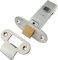 64mm Contract Standard Tubular Latch - Rounded Strike/Forend - Nickel Plated | Standard Interior Door Latch - Forends, Strike Plate, Dust Box and Screws Included