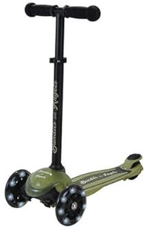 Bandits & Angels Kinderroller Little Adventure Retro Grün ab 2 Jahren für Jungen und Mädchen – Grüner Kinderroller mit DREI Rädern – Roller mit LED-Leuchten – Verstellbarer Lenker und Lenkschloss