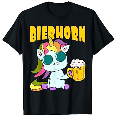 Licorne Verre à bière Bière Boire Boire Fête Fête Fêtes T-Shirt