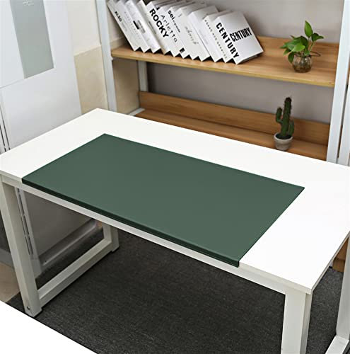 SK Studio Schreibtischunterlage mit Kantenschutz wasserdichte PU Leder, rutschfeste mit Kantenverriegelung Mausunterlage für Computertastatur, PC und Laptop Dunkelgrün, 60x30cm