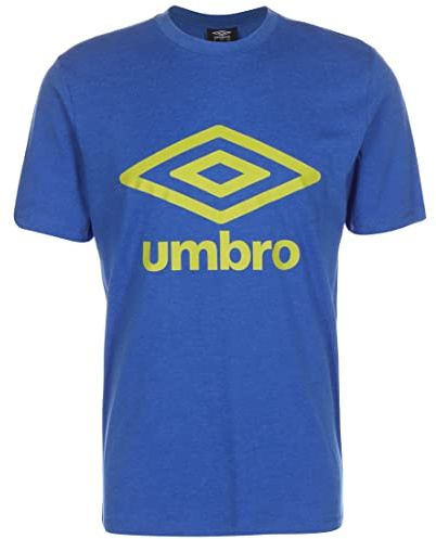 UMBRO Large Logo T-Shirt Men's Blue/Neon Green, S (44/46 EU), Blue/Neon Green