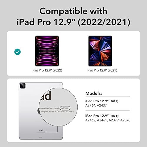 ESR Ascend Hybrid Trifold Case Compatible with iPad Pro 12.9 Inch (2022/2021), Detachable Magnetic Cover, Tough Back Case, Pencil 2 Wireless Charging, Slim and Light, Ascend Series, Frosted Green