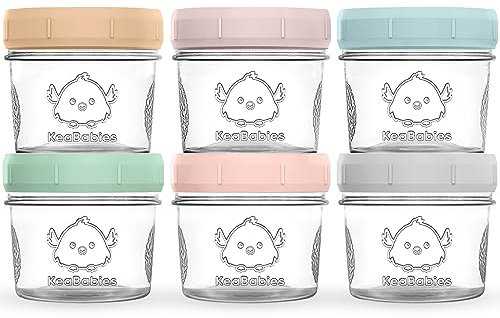 Lot de 6 boîtes de conservation pour nourriture pour bébé - Anti-fuite - Passe au micro-ondes - Récipient de rangement pour nourriture pour bébé - Bocaux à boules (Musk Dusk)