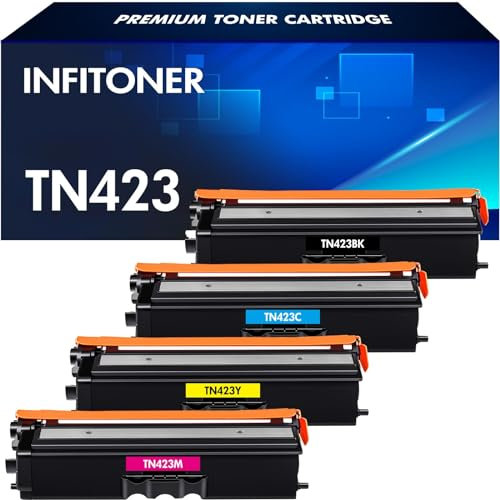 INFITONER TN423 MFC-L8690CDW Toner Kompatibel für Brother TN-423 TN-421 TN 423 Toner für Brother HL-L8260CDW DCP-L8410CDW HL-L8360CDW MFC-L8900CDW 8690CDW 8260CDW Schwarz Cyan Gelb Magenta 4er-Pack