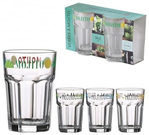 Générique Lot de 2 verres à Mojito en verre - 365 ml soit 36,5cl - 346