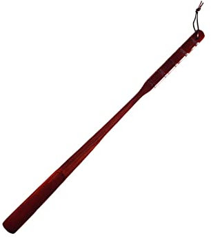 Perfeclan Chausse-Pied en Bois à Long Manche Outil de Voyage Chausse-Pied en Bois Corne Botte Aide au Chausse-Pied pour Bottes de Travail, Bottes de Cowboy, Droit Rouge 70cm