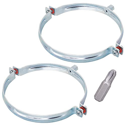 SKIR'CO (2 pcs) Pipe Brackets for 150 mm Pipes, Pipe Clamps, Pipe Supports for Wall and Ceiling Mounting