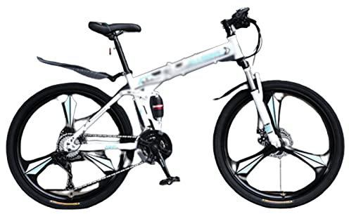 CASEGO Mountainbike, faltbar, Griff mit einem Wort, Rahmen aus Karbonstahl, doppelte Scheibenbremse, variable Geschwindigkeit, Bodenfahrrad, Unisex (A 66 cm)