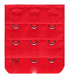 Yurosiay 8 pezzi di prolunga per reggiseno da donna, 3 ganci colorati, larghi, morbidi e confortevoli, per reggiseno estensore a 3 ganci, 3 file di reggiseno per donne e ragazze, 4,5 × 5 cm, rosso