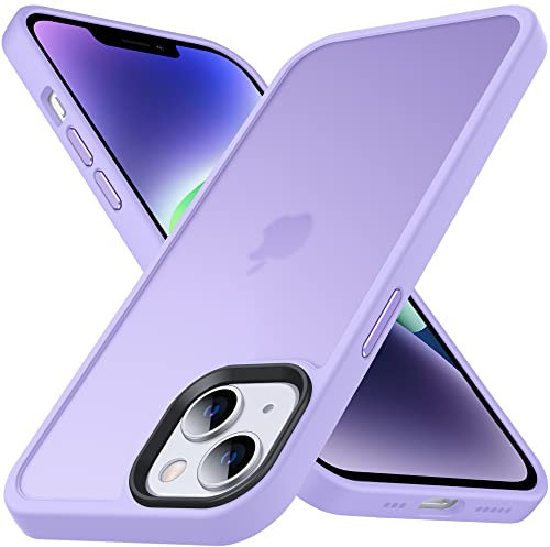 Anqrp Designed for iPhone 14 Plus Case, [Military Shockproof] Super Soft Silicone Slim Translucent Matte Protective Phone Cover, Compatible with iPhone 14 Plus 6.7, Purple
