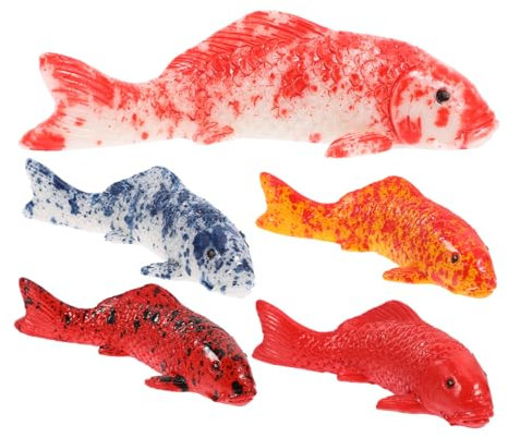 Yardwe 5st Gefälschter Schwimmender Künstliches Goldfischdekor Leuchtende Fischfigur Kleines Fischdekor Kunsthandwerk Fisch Figur Harz Kleines Aquarium Koi Karpfen
