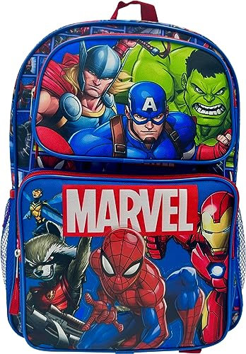 Marvel Superheroes Schulrucksack für Jungen, 40,6 cm, lizenziertes Produkt, Avengers Blau-rot, Large, Cargo Rucksäcke