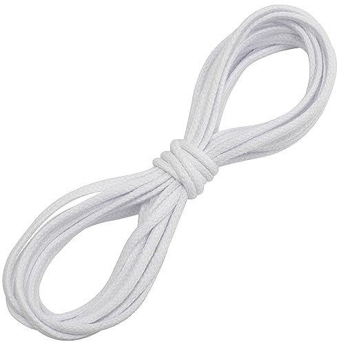 AERZETIX - C67823 - Cordelière de Decoration 5 mètres x 5 mm - en Coton - Couleur Blanc