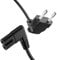 ETEC Stromkabel Netzkabel 2 Polig, 5,0m, Eurostecker Netzstecker Typ C auf IEC C7 Buchse Euro 8 Stecker, 90° Winkel Strom Kabel Netzteil für PS3, PS4, PS5, Haushaltsgeräte, TV UVM, Schwarz