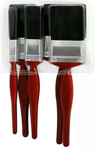 REQUISITE NEEDS Mixed Paint Brush Set Red, Assorted Sizes (Pack of 5)
