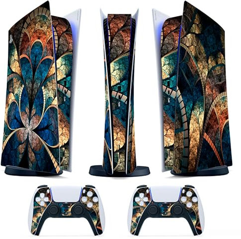 Adhesive Skin - Compatible for PS5 - Cover to customize the Console - Removable Vinyl Film - Matte Satin HD Quality (Digital, P5-D007 - abstract window)