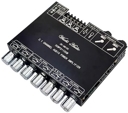 DollaTek 2.1 Channel Bluetooth Amplifier Board 50+50+100W Class D Amplifier with Microphone Input Module Suitable for KTV System DIY AM100