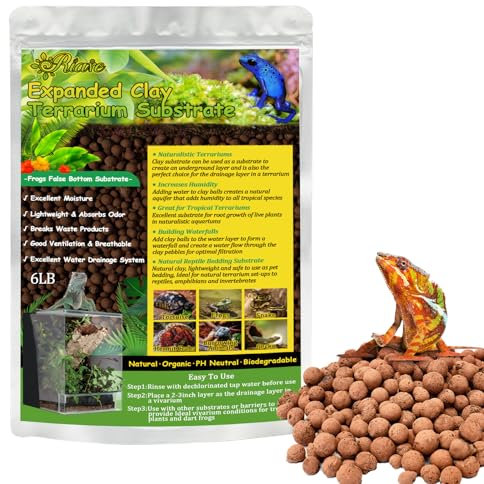 Riare 6LBS Organic Expanded Clay Balls Terrarium Substrate for Reptiles