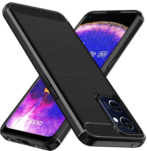 ivoler Silikon Hülle für Oppo Find X5 Lite, [Militärischer Schutz] Stoßfest Handyhülle, Dünne Weiche Flexible TPU Kratzfest Schutzhülle Anti-Fingerabdruck Case Cover, Schwarz
