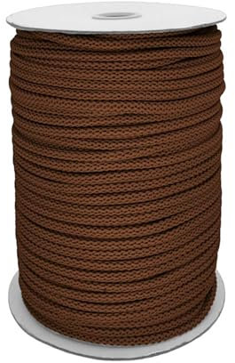 Polyester-Schnur 100m Kordel Seil Bekleidungskordel Makrameeschnur weiche Häkelbindung Ø ca. 6mm, Farbe:714 - rehbraun