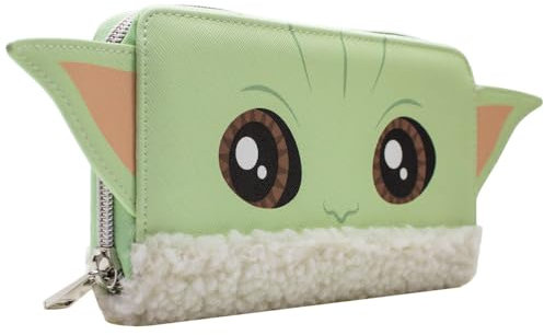 Jedi Star Wars The Mandalorian Din Grogu Baby Yoda Portemonnaie Clutch Münzfach & Kartenhalter, Grün