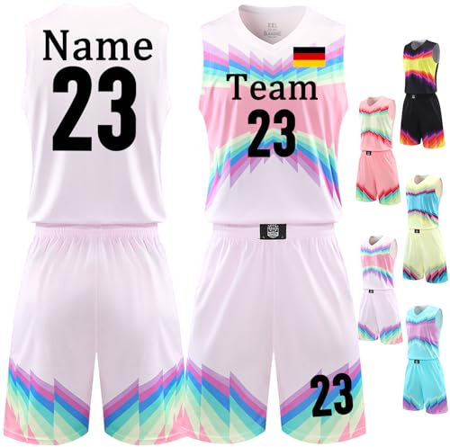BROKANER Benutzerdefinierte Basketball Trikot Tshirt und Shorts Kinder Herren Personalisiert Basketball Jersey Basketball ärmellose Anzug Basketball Sportbekleidung